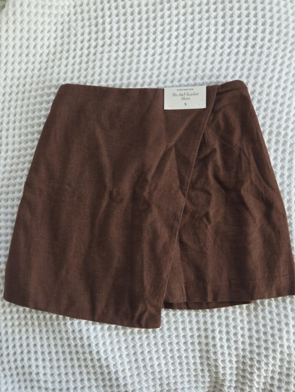 NWT A&F Scarlett Linen-Blend Wrap Mini Skort